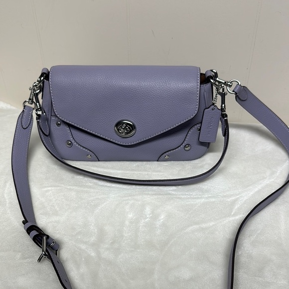 COACH CE634 Millie Shoulder/Crossbody Pebble Leather Crossbody Sv/Mist NWOT $428 - Picture 1 of 16